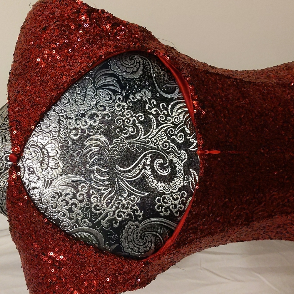 NWT Guess ruby red sequin sweetheart dress - Picture 8 of 13